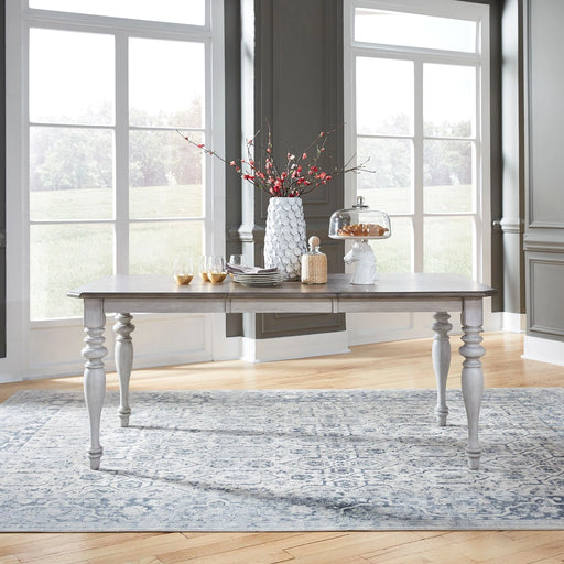 Ocean Isle Rectangular Leg Table in Antique White with Weathered Pine image