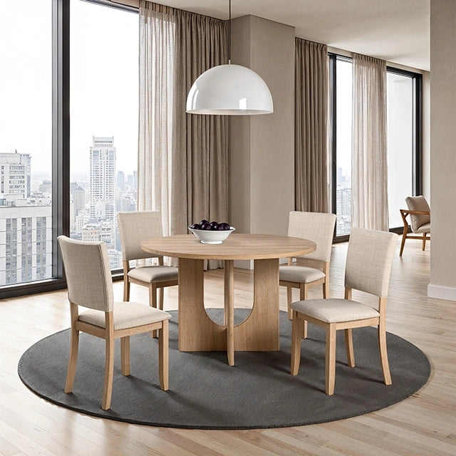 Oberto 5 Pc Round Dining Table Set