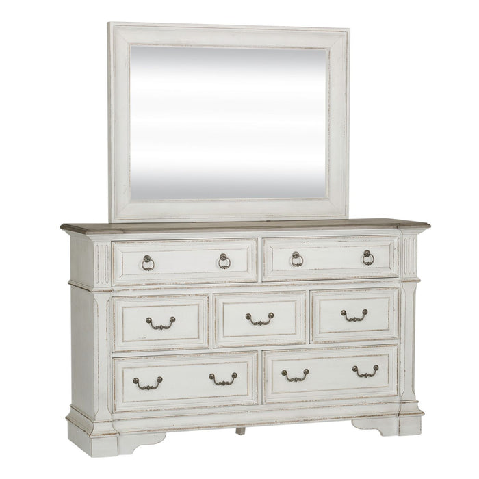 Abbey Park King Panel Bed, Dresser & Mirror, Chest
