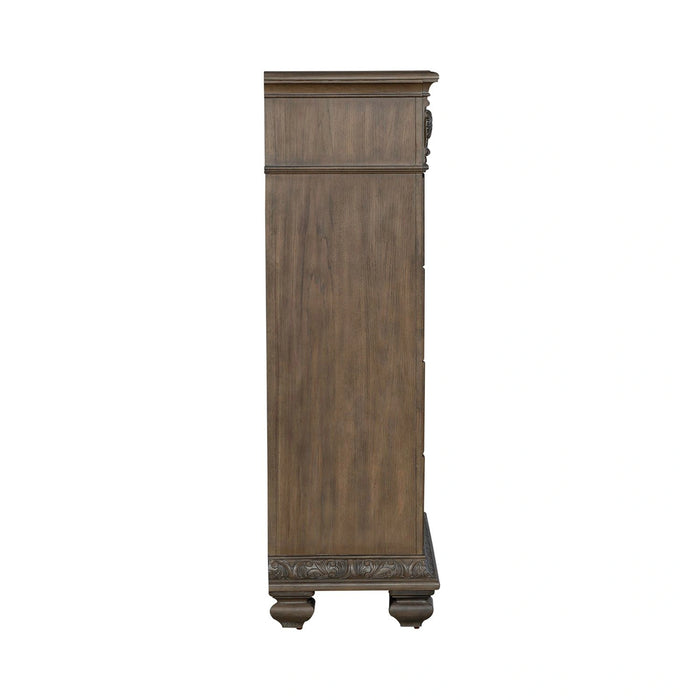 Carlisle Court 5 Drawer Chest in Chestnut with Dusty Wax image