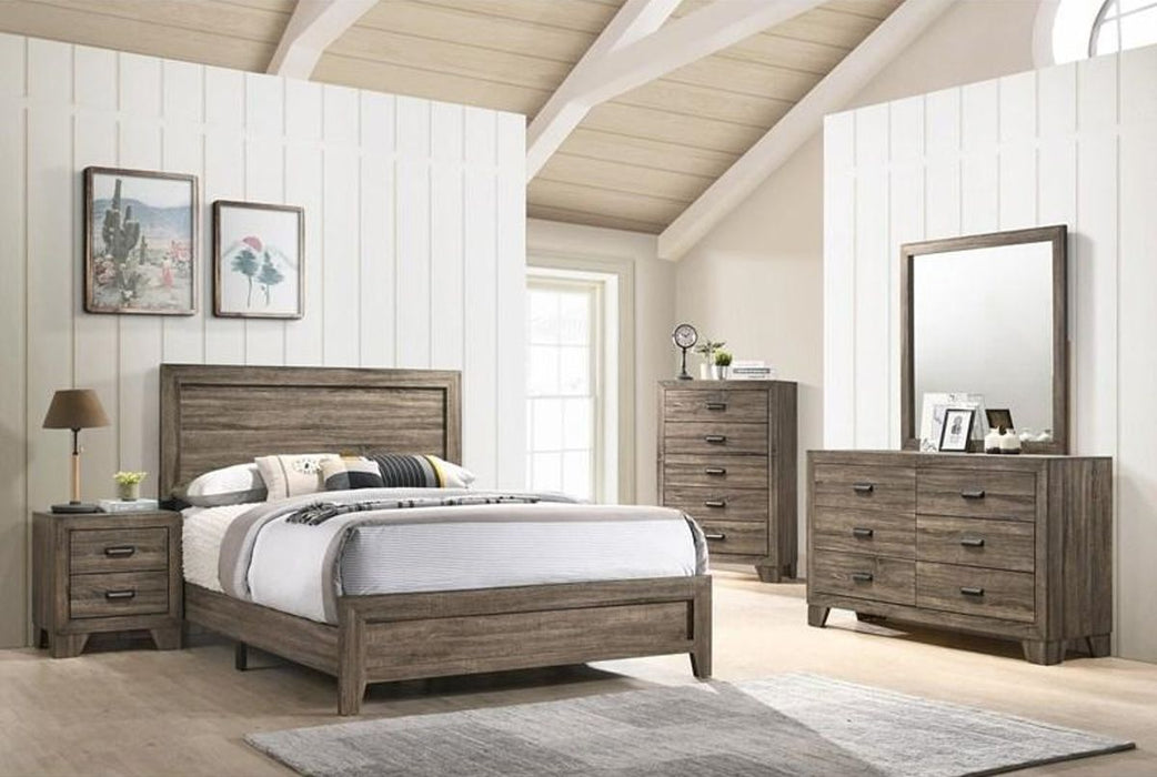 Crown Mark Millie Queen Panel Bed in Grey