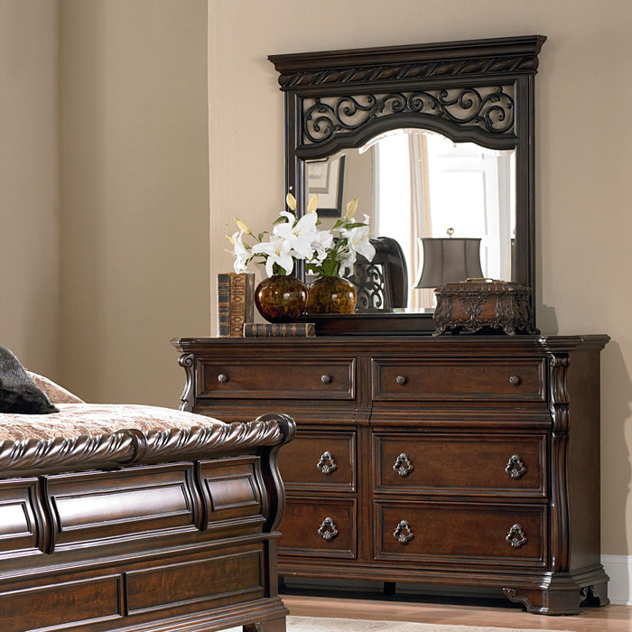 Arbor Place King Sleigh Bed, Dresser & Mirror