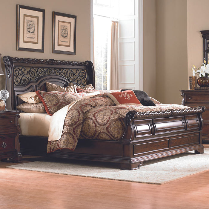 Arbor Place King Sleigh Bed, Dresser & Mirror