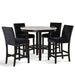 Celeste 42" Round Counter Table-Espresso/Faux Marble