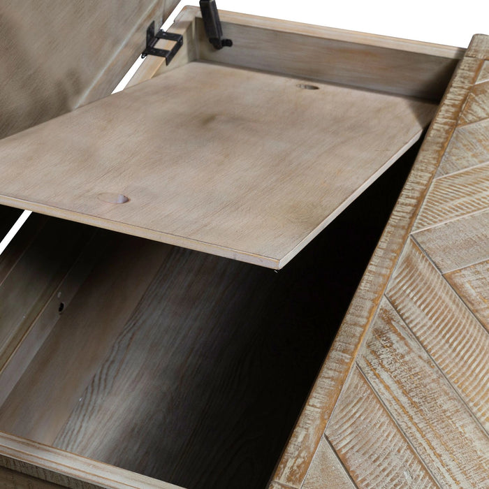 Parkland Falls Square Lift Top Cocktail Table in Weathered Taupe image