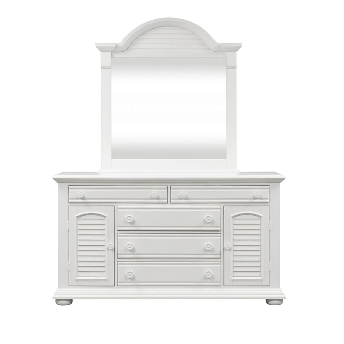 Summer House I Queen Panel Bed, Dresser & Mirror, Chest