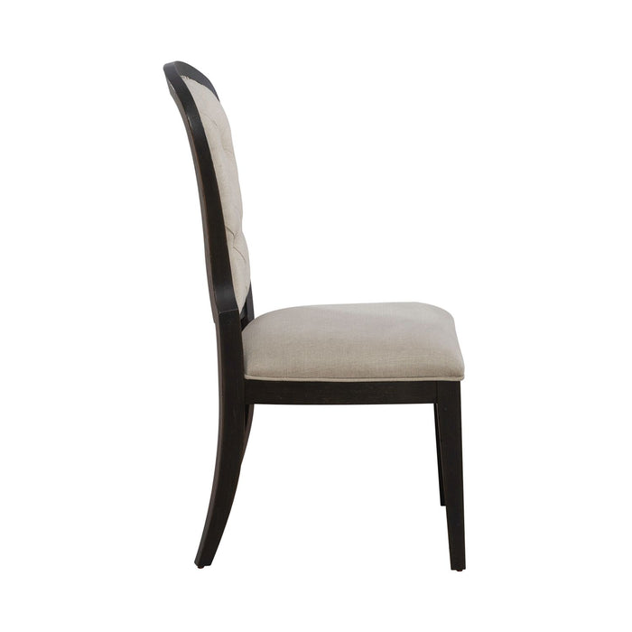 Americana Farmhouse Uph Tufted Back Side Chair - Black