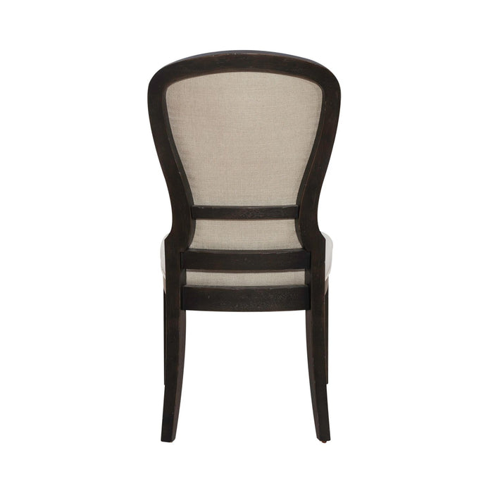 Americana Farmhouse Uph Tufted Back Side Chair - Black