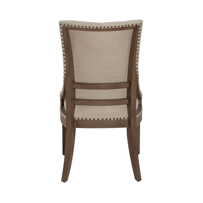 Liberty Furniture Americana Farmhouse Uph Shelter Side Chair (Set of 2) in Dusty Taupe & Black