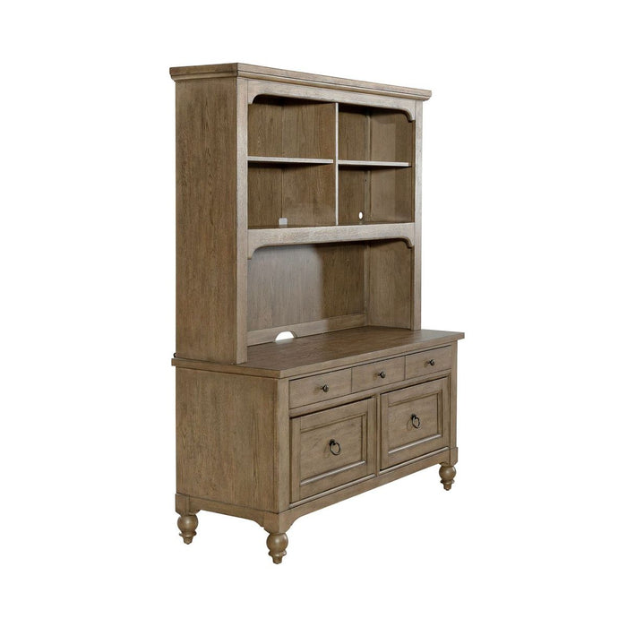Liberty Furniture Americana Farmhouse 3pc Desk & Hutch in Dusty Taupe
