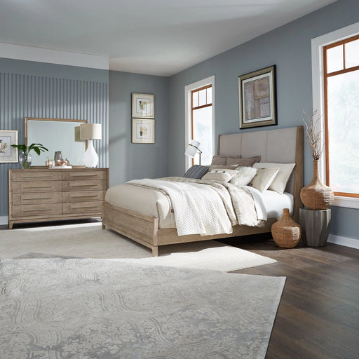 Brentwood King Uph Bed, Dresser & Mirror image