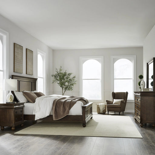 Rustic Traditions King Panel Bed, Dresser & Mirror, Night Stand image