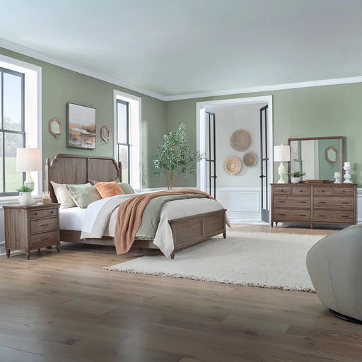 Hickory Grove Panel Bed, Dresser & Mirror, Night Stand image