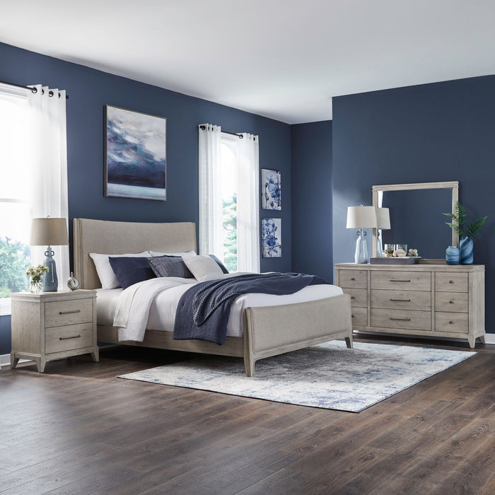New Haven Queen Uph Bed, Dresser & Mirror, Night Stand image