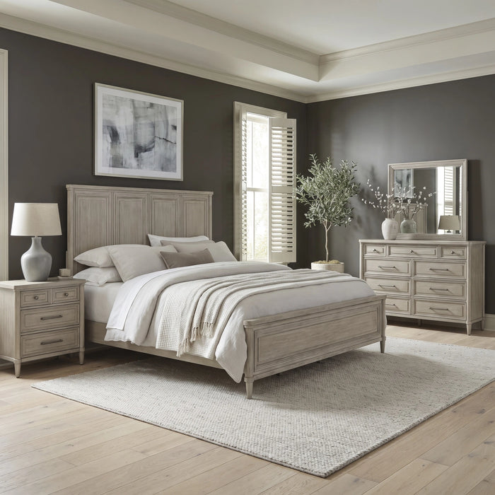 Rochelle Park California Panel Bed, Dresser & Mirror, Night Stand image