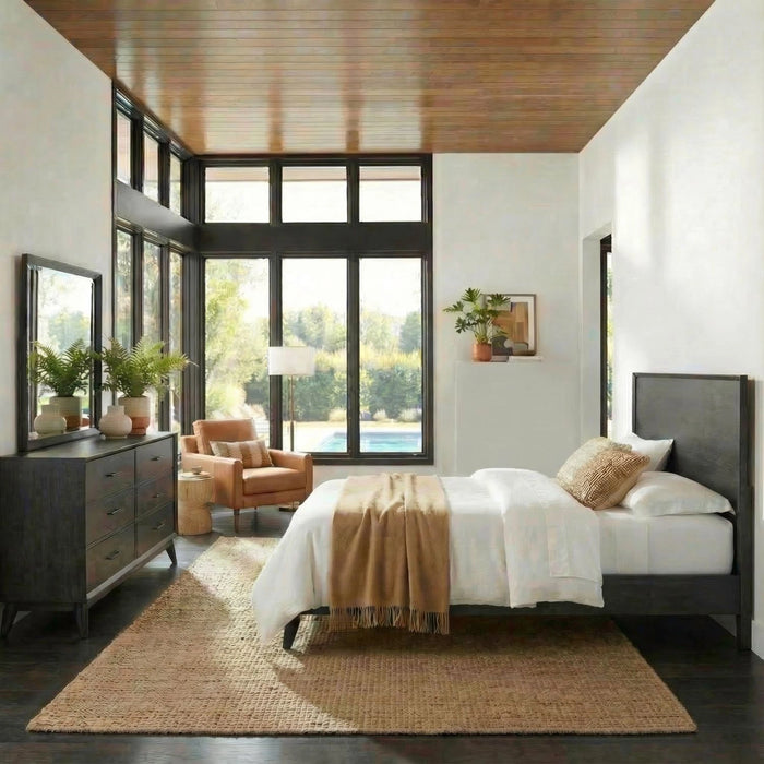 Century Modern King Platform Bed, Dresser & Mirror image