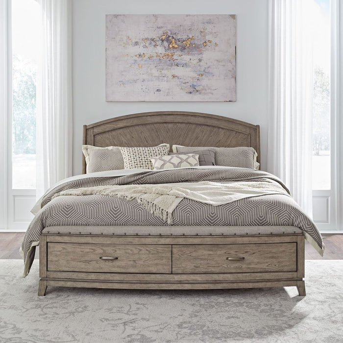 Liberty Furniture Avalon King Panel Storage Bed in Burnished Beige