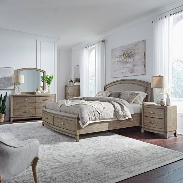 Avalon Queen Uph Storage Bed, Dresser & Mirror, Chest, Night Stand image
