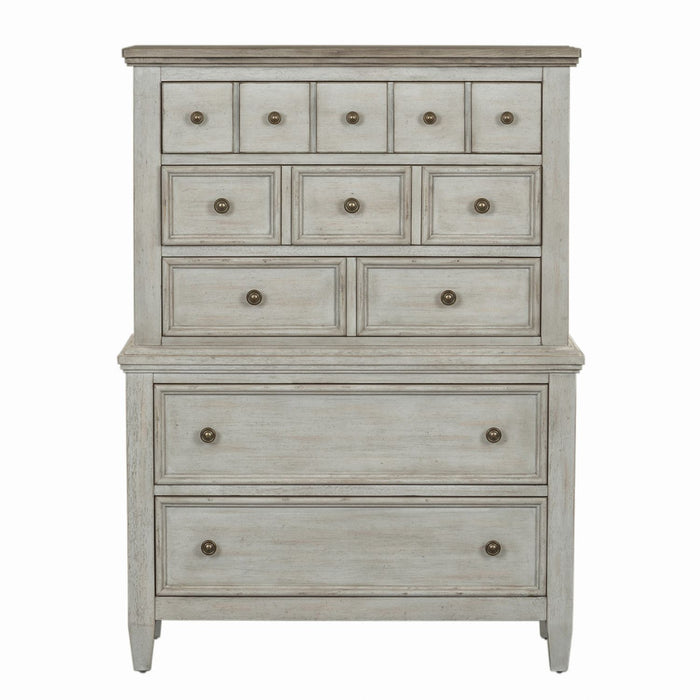 Heartland Queen Panel Bed, Dresser & Mirror, Chest