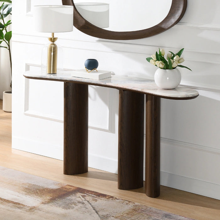 Console Table w/Natural Marble