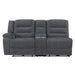 Redondo Laf Console Loveseat W/ 2 Recliners-Dk Gray