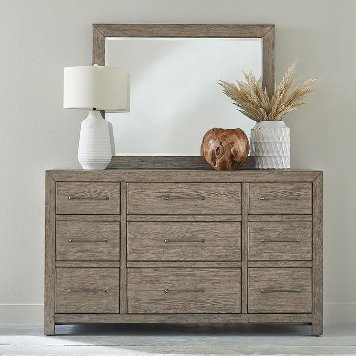 Liberty Furniture Skyview Lodge 9 Drawer Dresser in Cobblestone