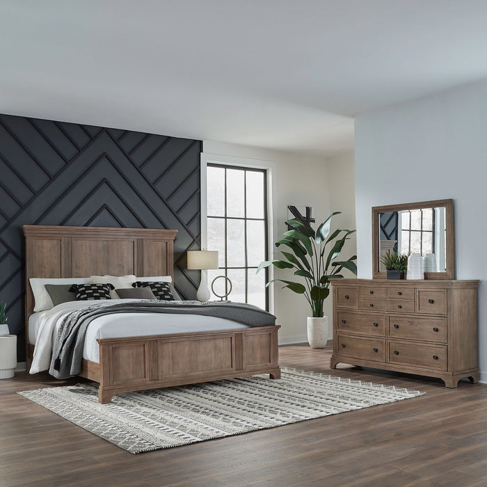 Haven Hills King Panel Bed, Dresser & Mirror image