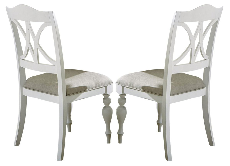 Liberty Furniture Summer House Slatback Side Chair in Oyster White (Set of 2) image