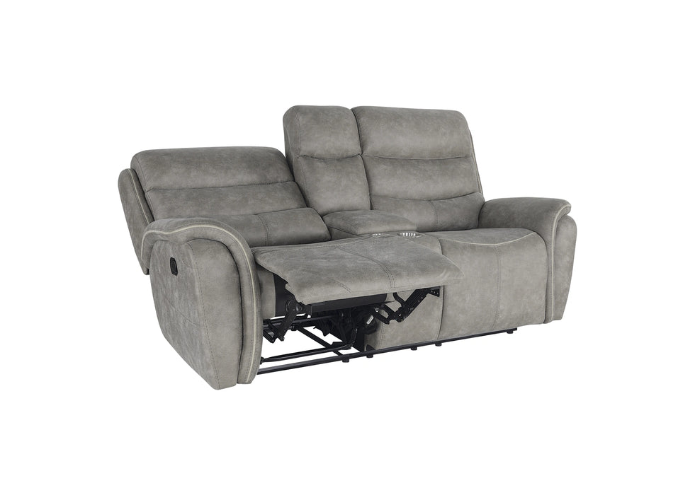 Kamari Console Loveseat W/ Dual Recliners-Gray
