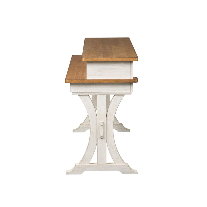 Farmhouse Reimagined Console Bar Table in Antique White image