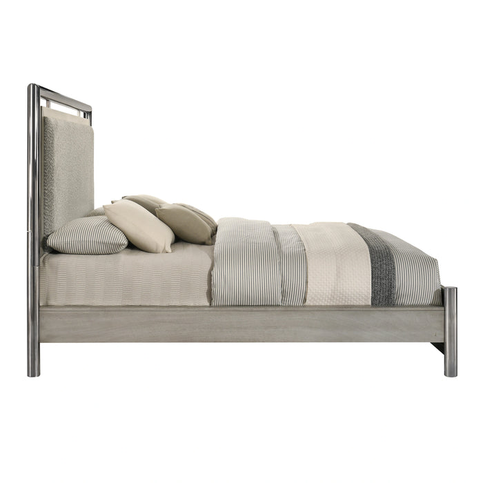 Lennox 5/0 Q Headboard, Footboard & Slat Kit-Gray