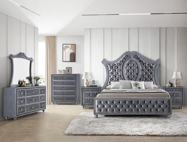 Crown Mark Furniture Voltare Queen Bed in Dark Grey image