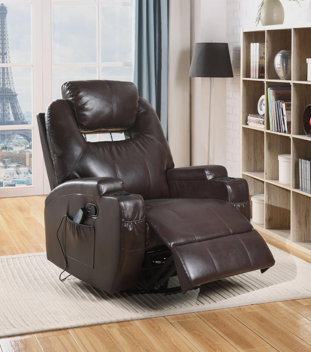 Waterlily Brown PU Rocker Recliner (Motion)