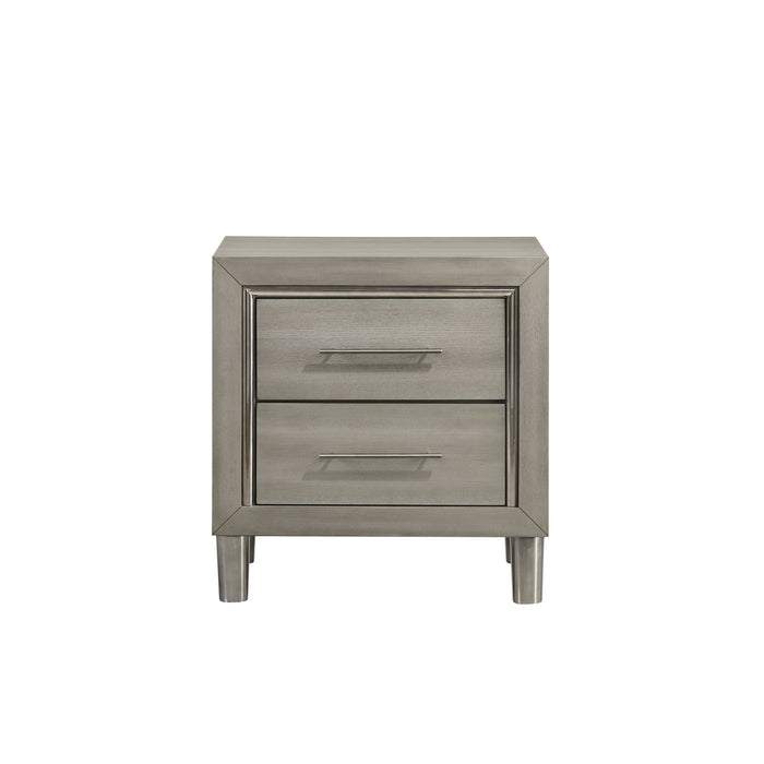 Lennox 2 Drawer Nightstand-Gray