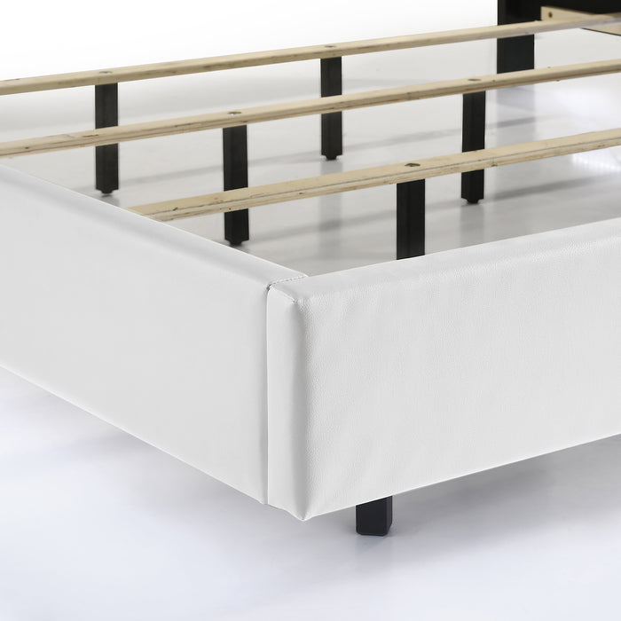 Europa 5/0 Q Headboard, Footboard & Slats-White