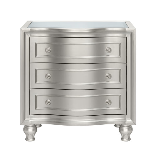 Reflections Nightstand W/Mirrored Top-Silver