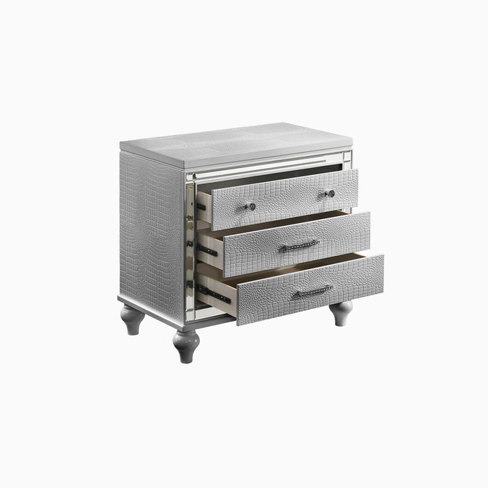 Valentino Nightstand-Silver