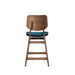 Oscar Counter Chair With Forest Green Cushion-Walnut