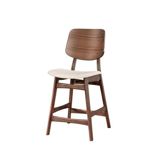 Oscar Counter Chair With Natural Cushion-Walnut