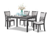 Gia 5 Pc 60" Dining Table & 4 Chairs-Gray