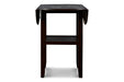 Gia 3 Pc 42" Counter Drop Leaf Table & 2 Chairs-Ebony