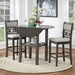 Gia 3 Pc 42" Counter Drop Leaf Table & 2 Chairs-Gray