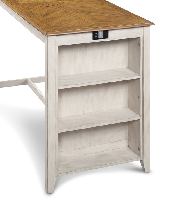 Amy 5 Pc 60" Counter Storage Table+Chairs- Bisque/Brown