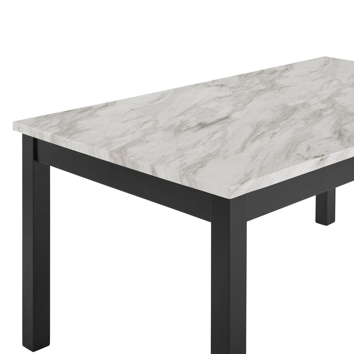 Celeste 64" Dining Table-Espresso/Faux Marble