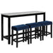 Celeste Theater Bar Table W/ 3 Stools-Blue