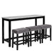 Celeste Theater Bar Table W/ 3 Stools-Gray