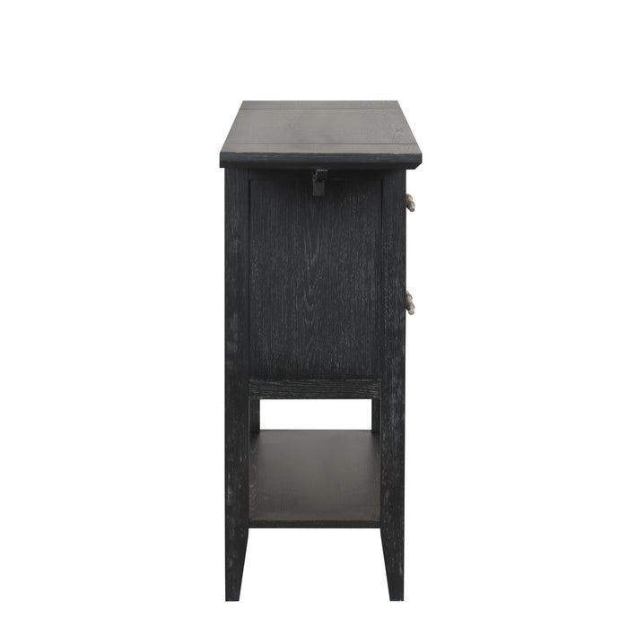 Sable Crest Drop Leaf Server-Black