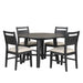 Sable Crest 5 Piece Round Dining Table & 4 Chairs-Black