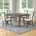 Flair 60" Dining Table & 4 Chairs (5 Pc Set)-Gray