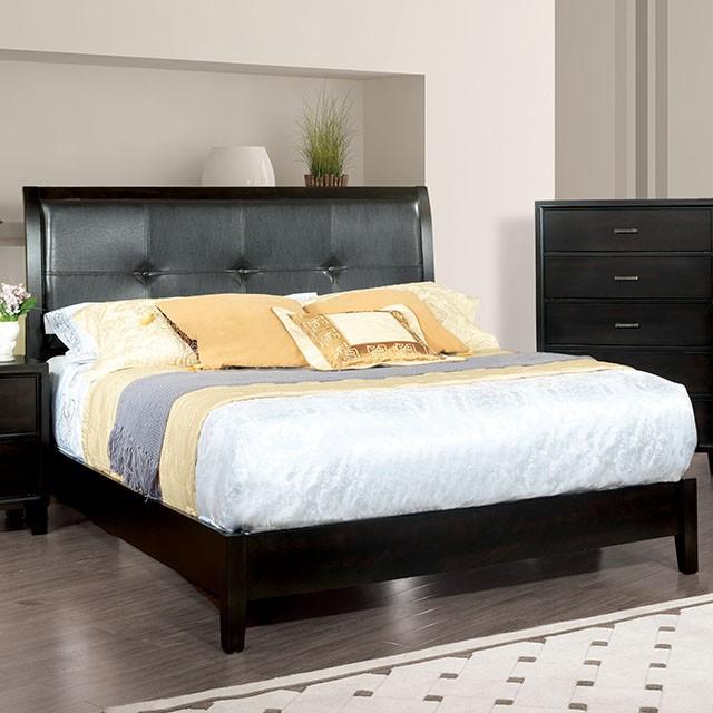 Enrico Full Queen Bed Brown, Black, & Cherry - KC Furniture Outlet (Bakersfield,CA)